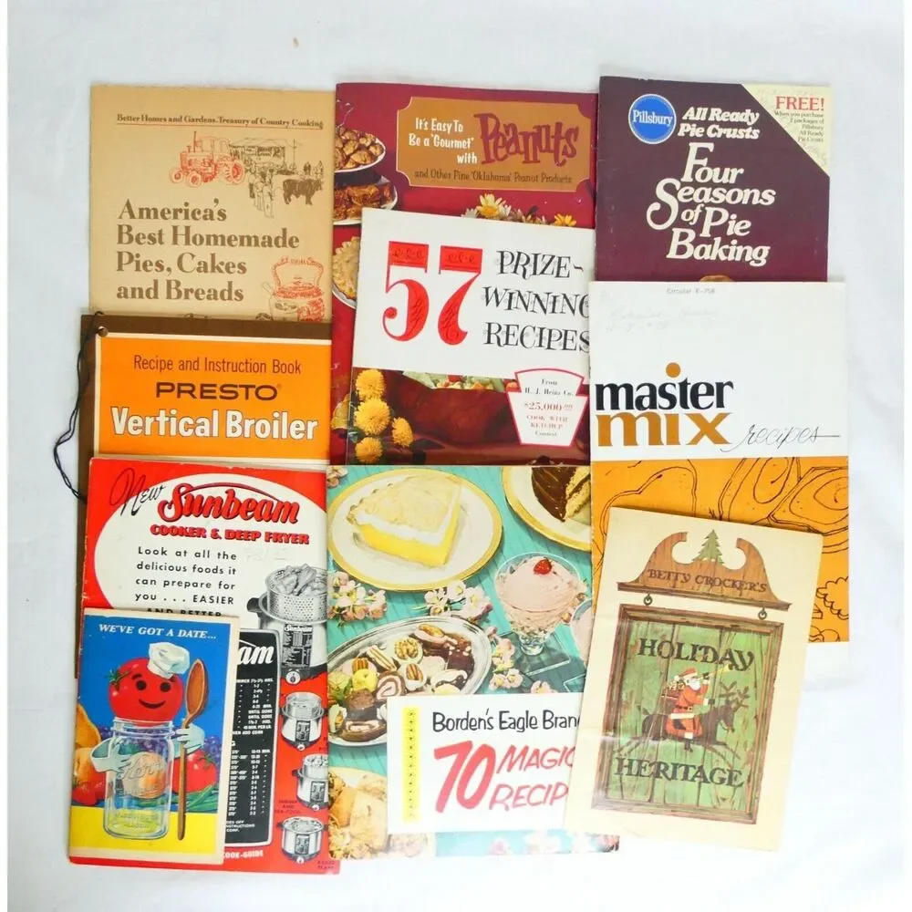 Lot 35 Vintage Recipe Booklets Appliance Freezing Canning Brands Cookbooks‎ Tips